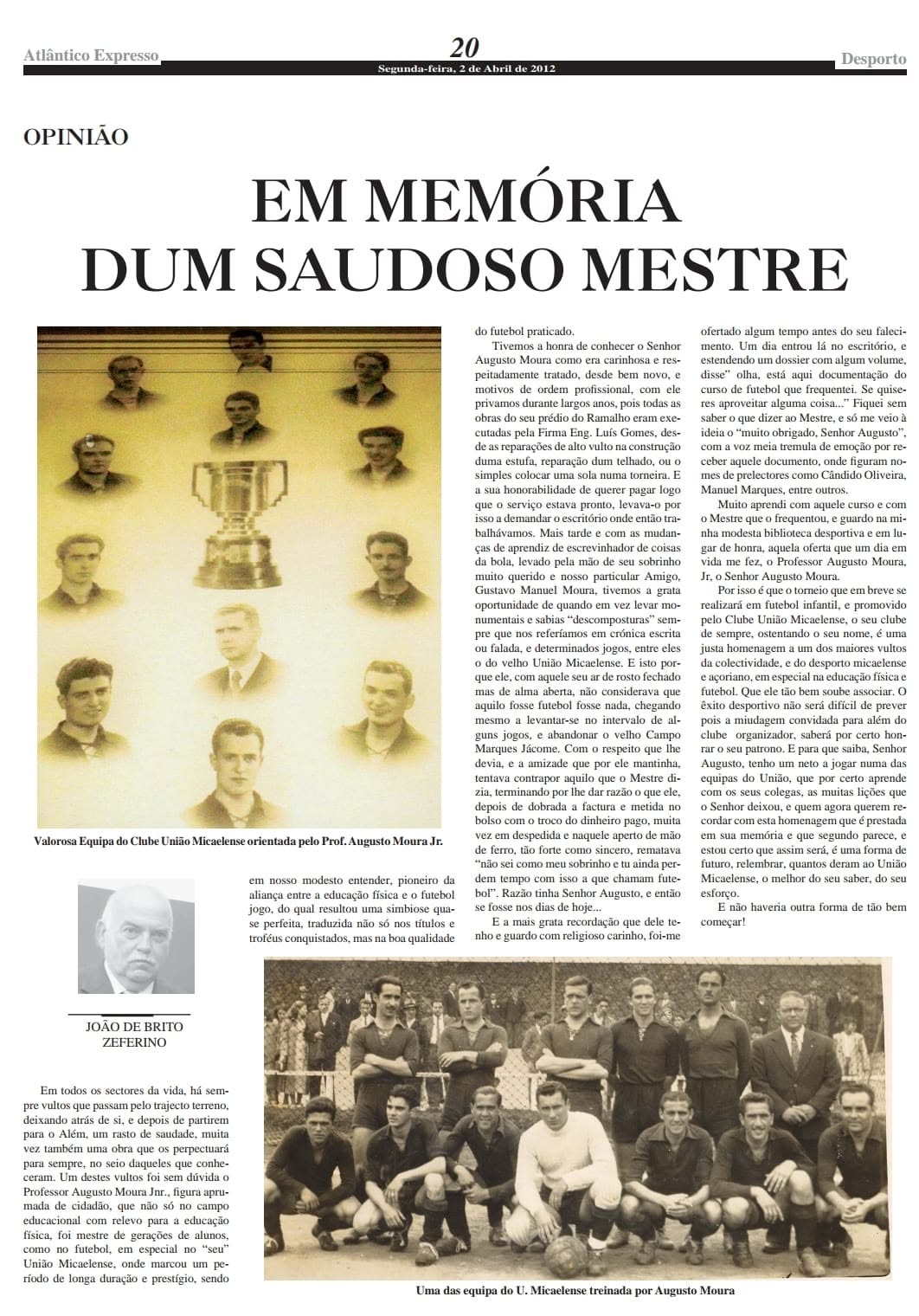Artigo Opinião Prof. Augusto Moura Jr